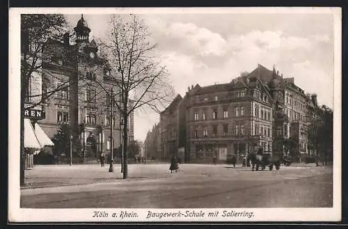 AK Köln-Neustadt, Baugewerk-Schule mit Salierring