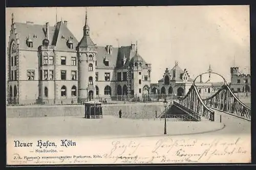 AK Köln, Neuer Hafen, Stadtseite