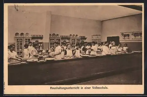 AK Köln, Ausstellung 1913, Haushaltungsunterricht in einer Volksschule