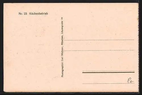 AK München, Krankenhaus Nymphenburg, Küchenbetrieb