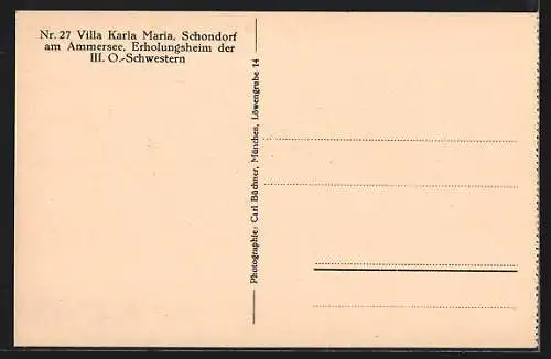 AK Schondorf am Ammersee, Krankenhaus vom Dritten Orden, Villa Karla Maria