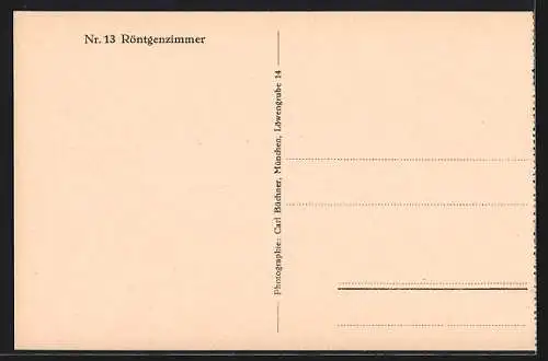 AK München-Nymphenburg, Krankenhaus, Röntgenzimmer