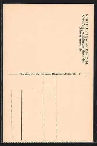 AK München-Nymphenburg, Krankenhaus vom Dritten Orden, H. H. P. Hyacinth Eiba O. M. Cap. Curat u. Religionslehrer