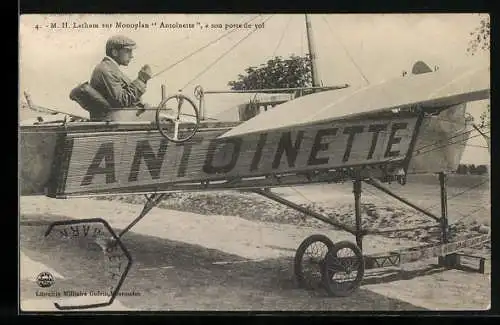 AK M. H. Latham sur Monoplan Antoinette, Flugzeug