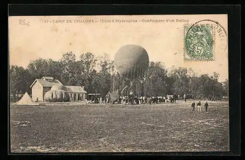 AK Camp de Chalons, Usine à Hydrogène, Gonflement d`un Ballon