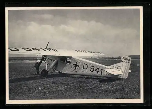 AK Flugzeug Junkers-K 16 mit Pilot