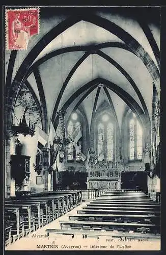 AK Martrin /Aveyron, Intérieur de l`Eglise