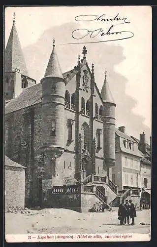 AK Espalion /Aveyron, Hôtel de ville, ancienne église