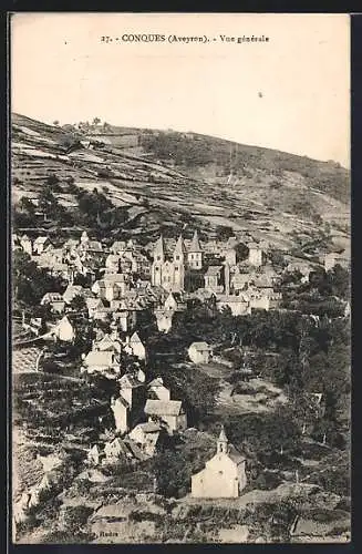 AK Conques /Aveyron, Vue générale