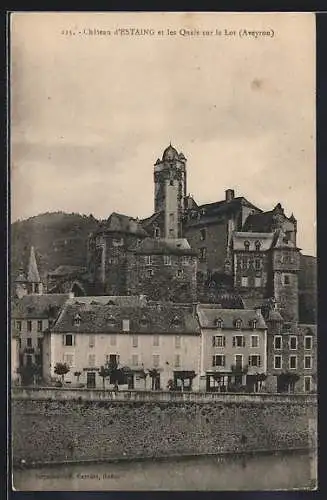 AK Estaing /Aveyron, Château et les Quais sur le Lot