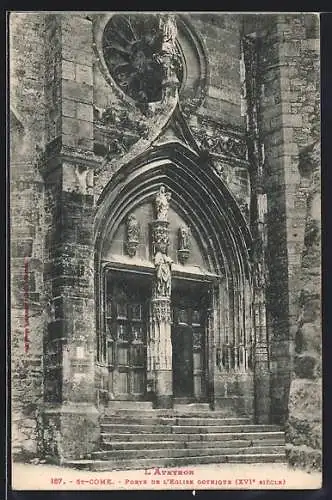 AK St-Come, Porte de l`Eglise Gothique