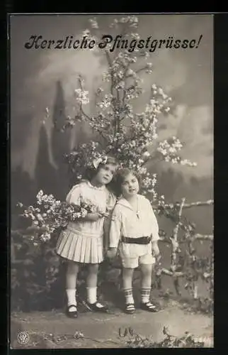 Foto-AK NPG Nr. 254 /1: Fröhliche Kinder im Garten