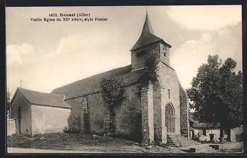 AK Ronnet /Allier, Vieille Eglise du XIIe siècle, Style Roman