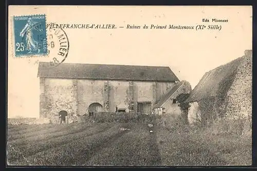 AK Villefranche-d`Allier, Ruines du Prieuré Montcenoux