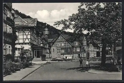 AK Sooden-Allendorf, Brunnenplatz mit Kurhaus-Hotel