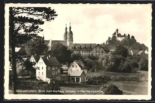 AK Gössweinstein, Blick zum Kurhaus mit Schloss und Wallfahrtskirche