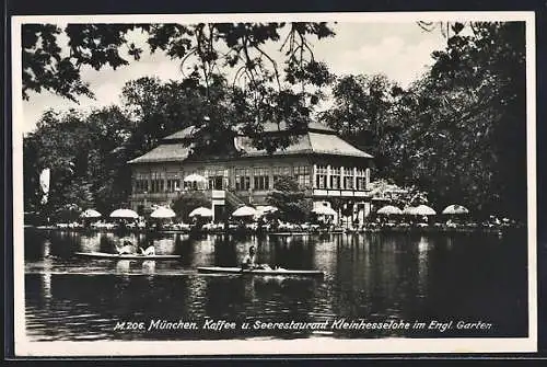 AK München-Schwabing, Cafe und Seerestaurant Kleinhesselohe im Englischen Garten