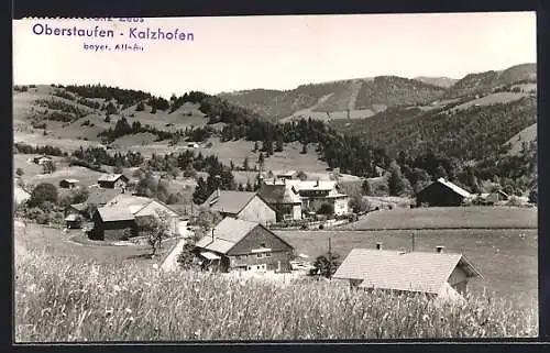 AK Oberstaufen-Kalzhofen /Bayr. Allgäu, Teilansicht