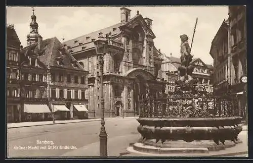 AK Bamberg, Grüner Markt mit St. Martinskirche