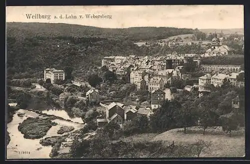 AK Weilburg a. d. Lahn, Teilansicht vom Webersberg aus