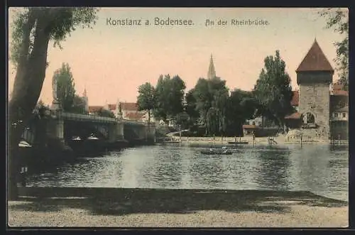 AK Konstanz a. Bodensee, An der Rheinbrücke