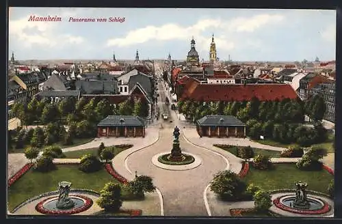 AK Mannheim, Panorama vom Schloss