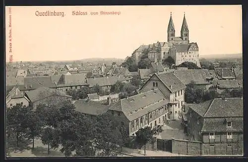 AK Quedlinburg, Schloss vom Münzenberg aus gesehen