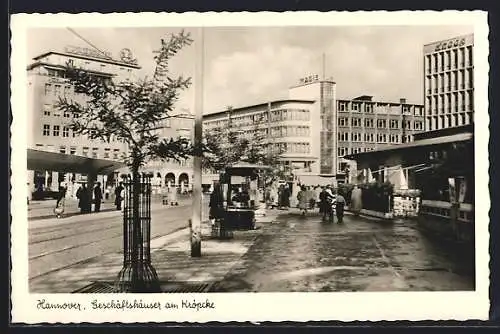 AK Hannover, Geschäftshäuser am Cafe Kröpcke