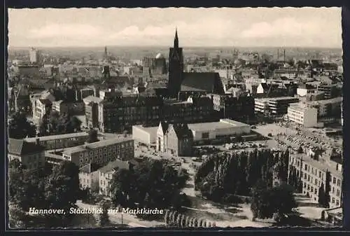 AK Hannover, Stadtblick zur Marktkirche