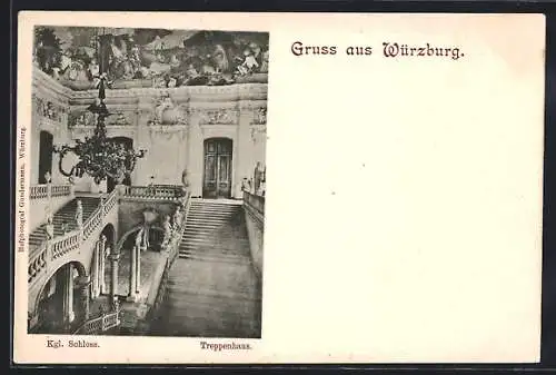 AK Würzburg, Königliches Schloss, Treppenhaus