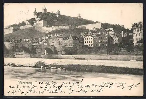 AK Würzburg, Alte Brücke und Festung