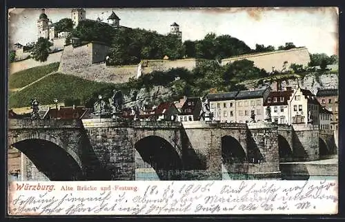 AK Würzburg, Alte Brücke und Festung