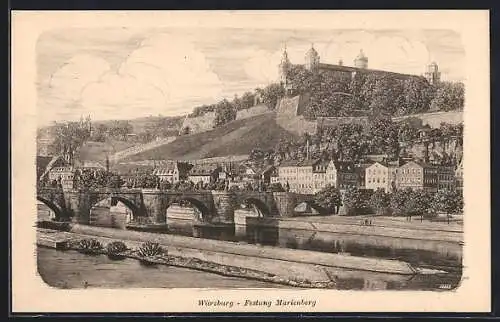 Künstler-AK Würzburg, Festung Marienberg