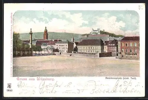 AK Würzburg, Residenzplatz südlicher Teil