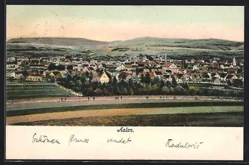 AK Aalen, Teilansicht mit Kirche