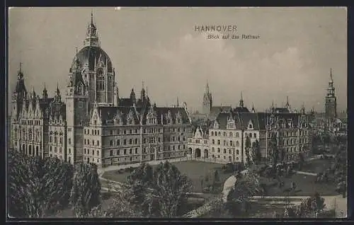 AK Hannover, Blick auf das Rathaus