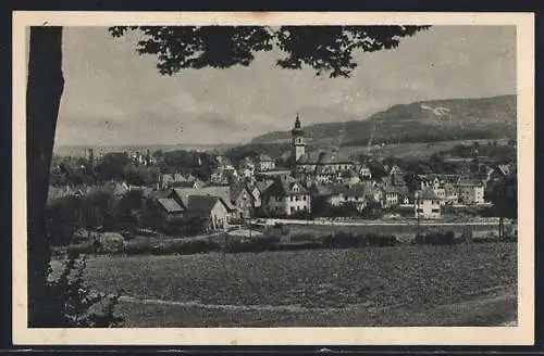 AK Aalen /Württ., Teilansicht mit Kirche