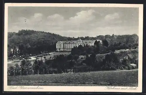 AK Bad Hermannsborn, Kurhaus mit Park