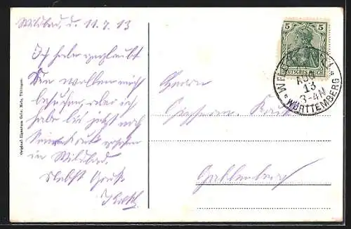 AK Bad Wildbad, Partie in der König Karlstrasse