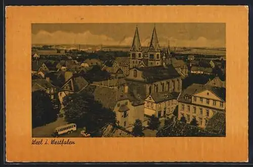 AK Werl i. Westfalen, Ortspartie mit Kirche