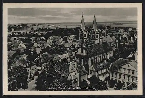 AK Werl, Teilansicht mit Wallfahrtskirche