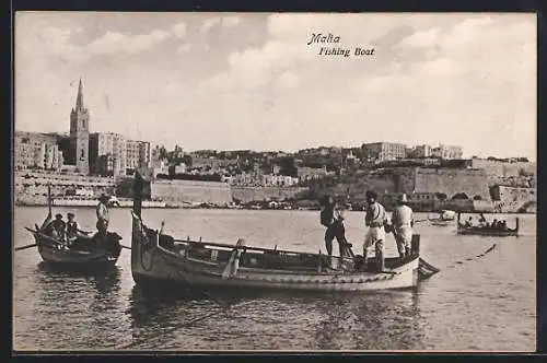 AK Malta, Fishing Boat, Church, Panorama