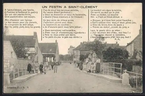 AK Saint-Clément, Un Festin, Une rue, Strassenpartie