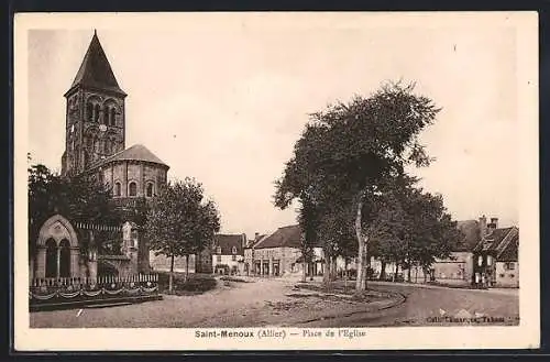 AK Saint-Menoux /Allier, Place de l`Eglise