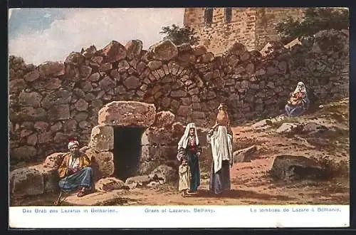 Künstler-AK Friedrich Perlberg: das Grab des Lazarus in Bethanien