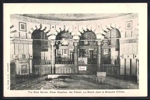 AK Jerusalem, Omar Moschee der Felsen, Innenansicht