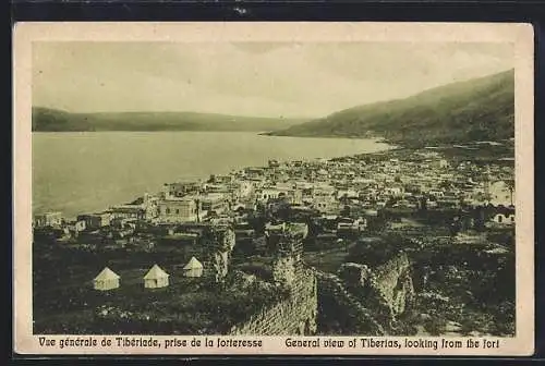 AK Tibériade, Vue générale de Tibériade, pris de la forteresse