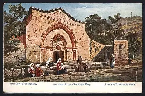 Künstler-AK Jerusalem, Grab Mariens