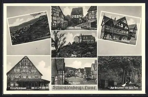 AK Schwalenberg, Marktplatz, Alte Tenne, Rathaus