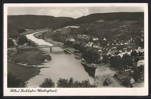 AK Karlshafen /Weserbergland, Gesamtansicht am Fluss